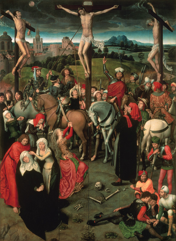Passion altar middle panel (special day -- view) from Hans Memling