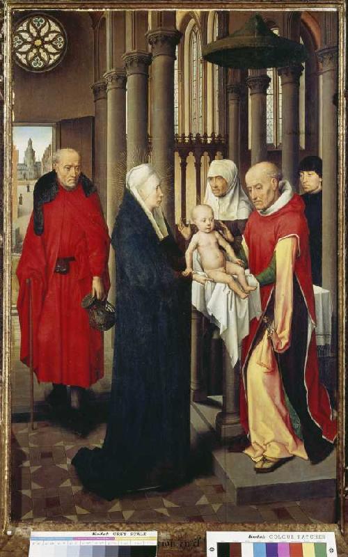 The representation in the temple rights panel of the three king altar. from Hans Memling