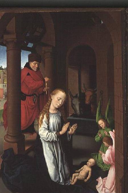The Nativity, left wing of a triptych of the Adoration of the Magi from Hans Memling