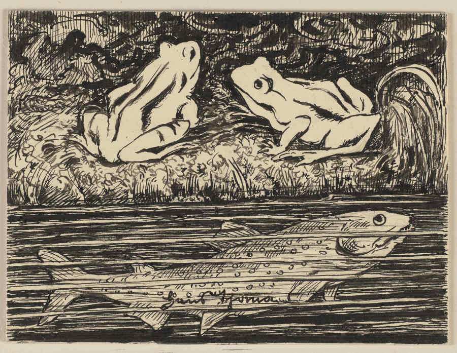 Zeichnung zur Fibel: Frosch from Hans Thoma