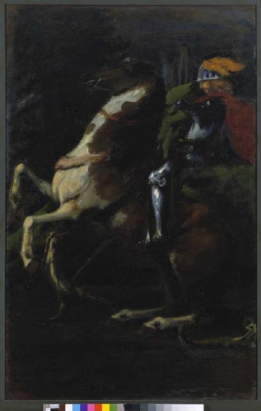 Triptych the three riders, right panel: St. Georg from Hans von Marées