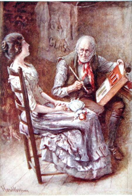 Caleb Plummer and his Blind Daughter, illustration for 'Character Sketches from Dickens' compiled by from Harold Copping