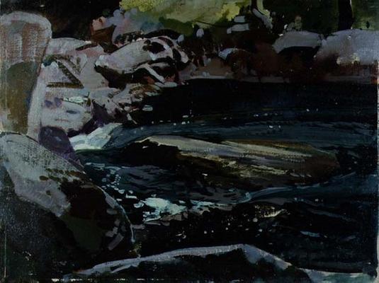 Flowing River (oil on canvas board) from Harry Watson