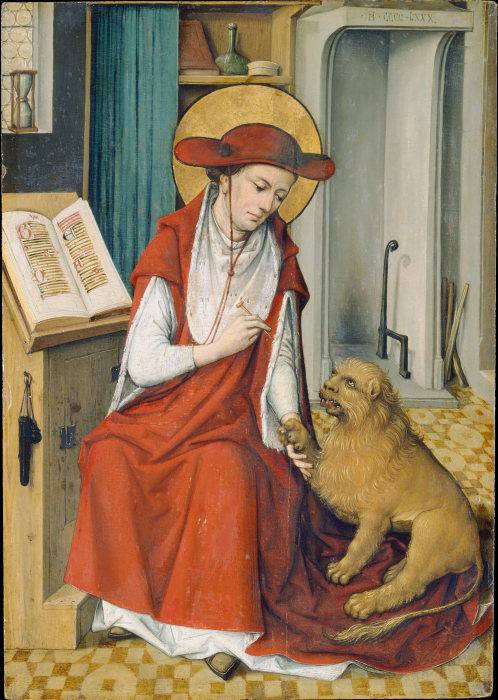 St Jerome in his Study with the Lion from Hausbuchmeister