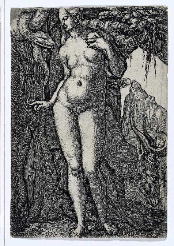 Die Geschichte von Adam und Eva: Eva mit einer Hirschkuh from Heinrich Aldegrever
