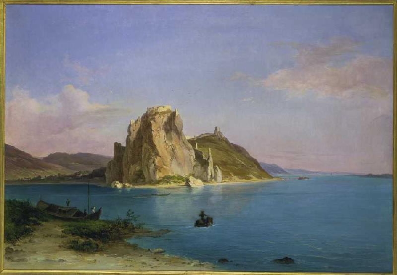 The Thebener Kogel at the muzzle of the March into the Danube for grove castle from Heinrich Carl Schubert