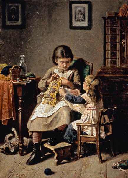The sewing hour from Heinrich Merté