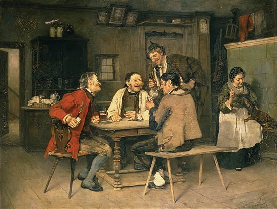 Pack of cards in the village pub. from Heinrich Weber