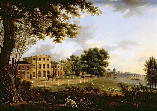 View of Chelsea Farm with the Thames and Battersea Bridge from Hendrik Frans de Cort