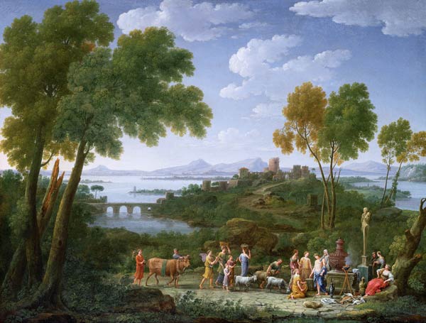 An Extensive Italianate Landscape with a Sacrifice from Hendrik van Lint
