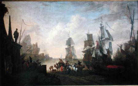 View of a Port in the Levant from Hendrik van Minderhout