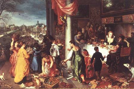 The Winter Feast, Gathering at the Bavarian State Palace from Hendrik van the Elder Balen