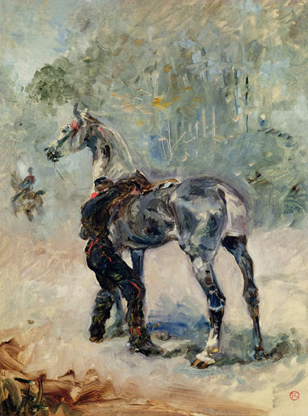 Artilleur sellant son cheval from Henri de Toulouse-Lautrec