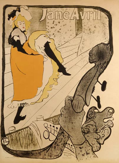 Lithography Jane Avril from Henri de Toulouse-Lautrec