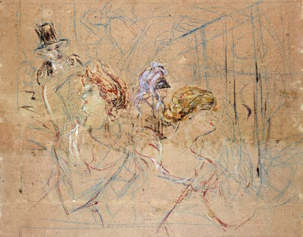 Sketch for 'At the Masked Ball' from Henri de Toulouse-Lautrec