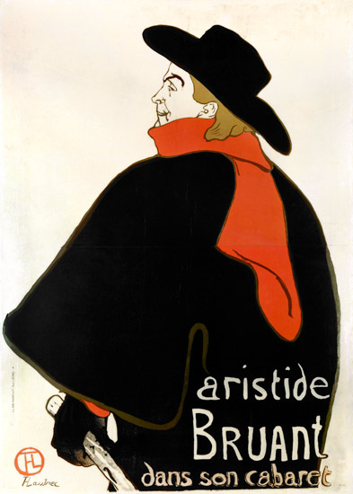 SAN/2970 Aristide Bruant dans son cabaret (poster) from Henri de Toulouse-Lautrec