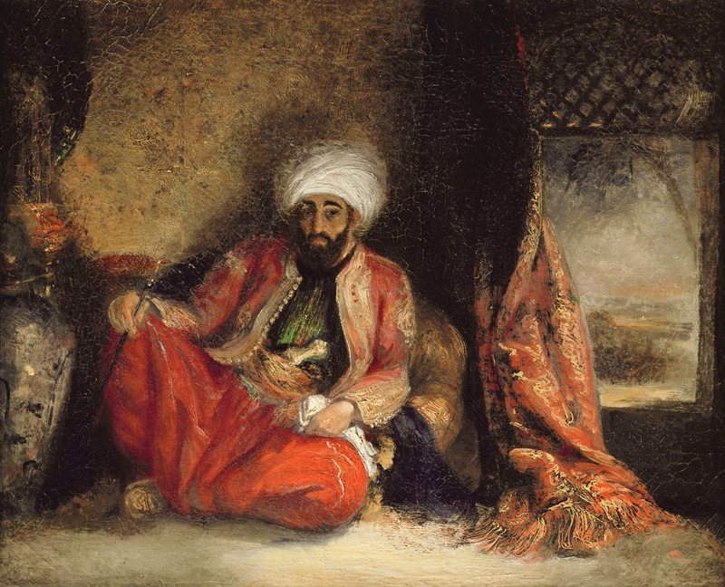A Turk Smoking a Pipe from Henri Decaisne