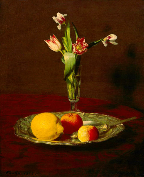 Lemon, Apples and Tulips from Henri Fantin-Latour