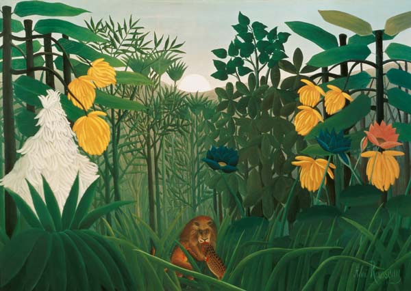 The meal of the lion from Henri Julien-Félix Rousseau
