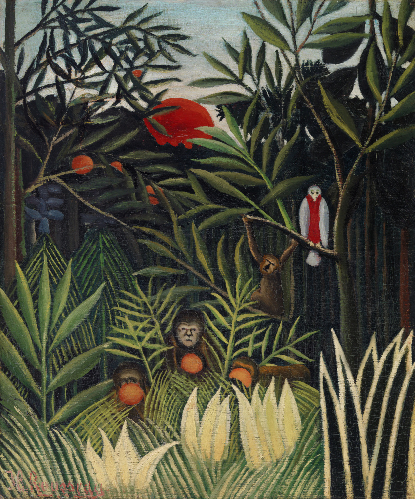 Monkeys And Parrot In The Virgin Forest from Henri Julien-Félix Rousseau