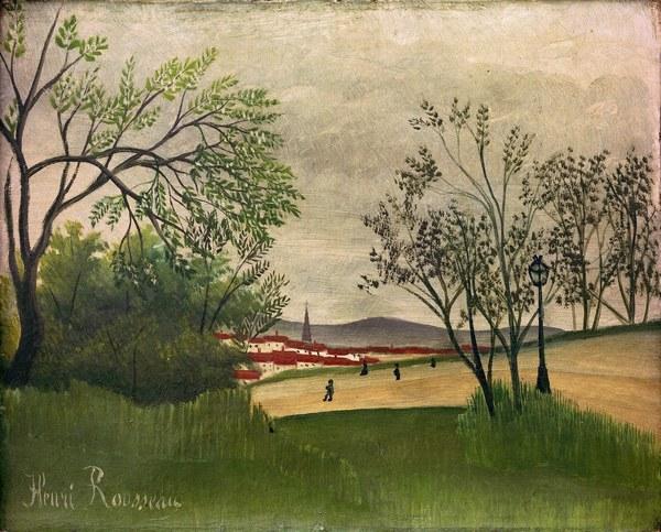 H.Rousseau, Landscape with church spire from Henri Julien-Félix Rousseau