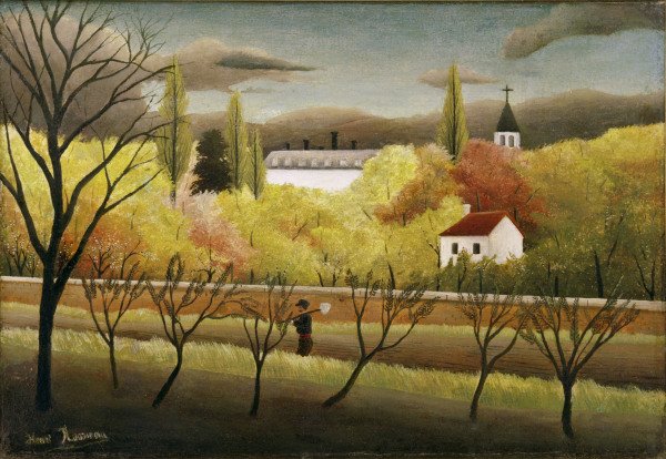H.Rousseau, Landscape with farmer from Henri Julien-Félix Rousseau