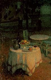 The little spread table at the port from Henri Le Sidaner