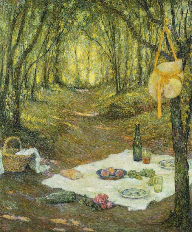 Picknick im Wald (Le Gouter sous Bois, Gerberoy) from Henri Le Sidaner