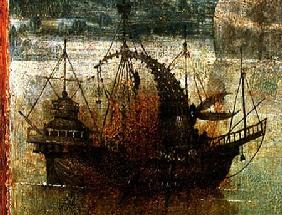 Fantastical Boat, detail from the right hand panel of the Triptych of the Crucified Martyr
