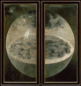 The Creation of the World, closed doors of the triptych 'The Garden of Earthly Delights'