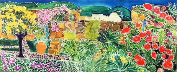 Convent Gardens, Antigua, 1993 (coloured inks on silk)  from Hilary  Simon