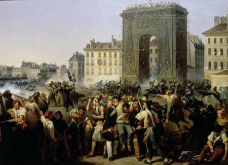 Battle at the Porte Saint-Denis from Hippolyte Lecomte