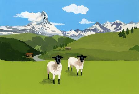 Sheep in Zermatt, Switzerland