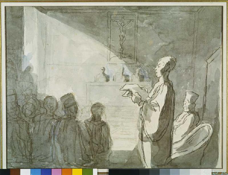 Advocate in front of the tribunal from Honoré Daumier