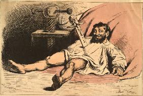 Daumier stabbed by Napoleon/Caric./ 1877
