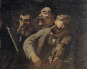 H.Daumier / Trio of Music Lovers / C19th