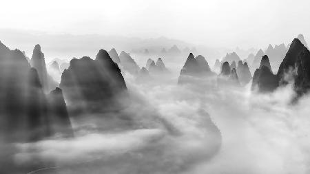 Yangshuo morning fog