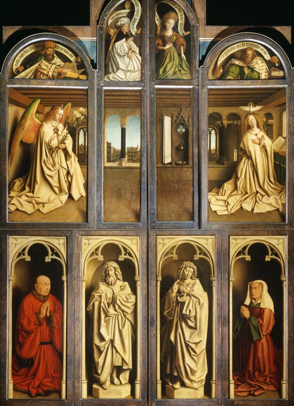Exterior of Left and Right panels of The Ghent Altarpiece from Hubert & Jan van Eyck
