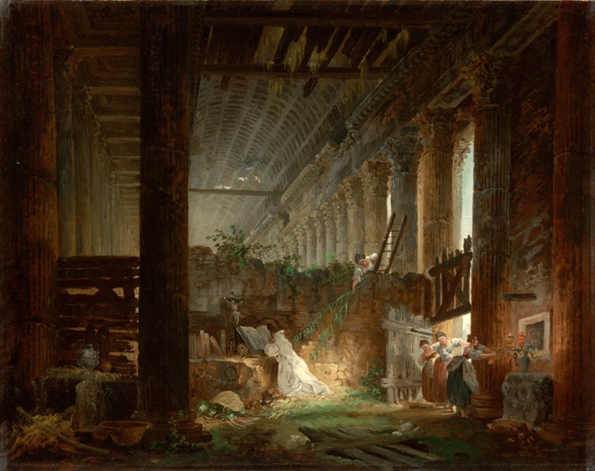 A Hermit Praying in the Ruins of a Roman Temple from Hubert Robert