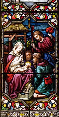 The Adoration of the Shepherds, 1865 (stained glass) from Hugh Hughes