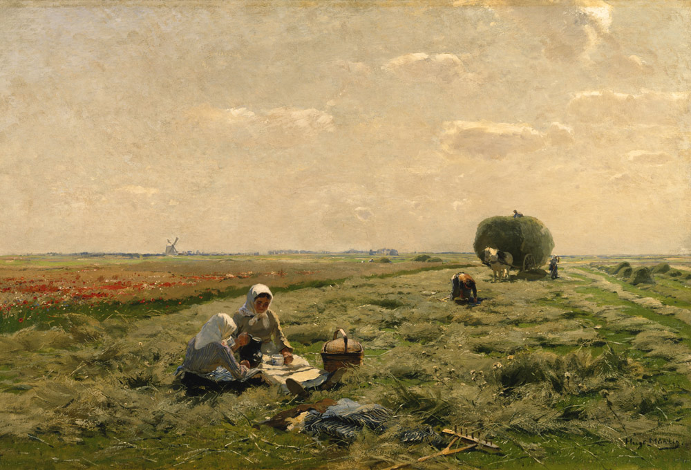 Have a break during the hay harvest at the Niederrhein from Hugo Mühlig