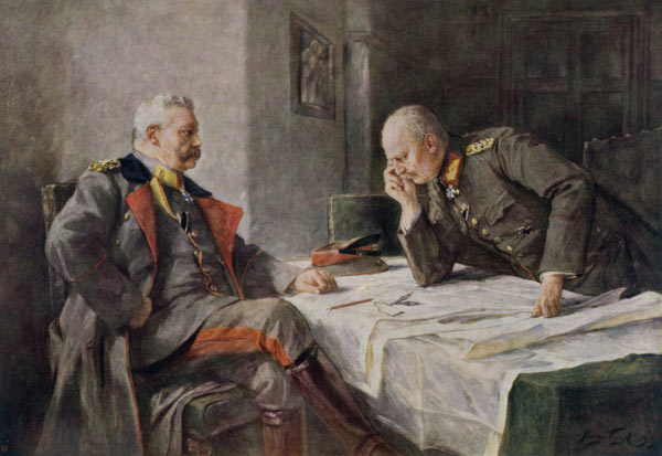 Die beiden Getreuen beim Kriegsplan, Farbdruck nach Gemälde von Hugo Vogel from Hugo Vogel