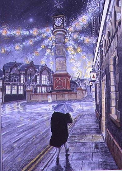 A December Dusk at Tredegar, 1992 (gouache on card)  from Huw S.  Parsons