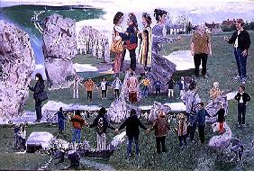 Avebury People, 1998 (oil on canvas) 