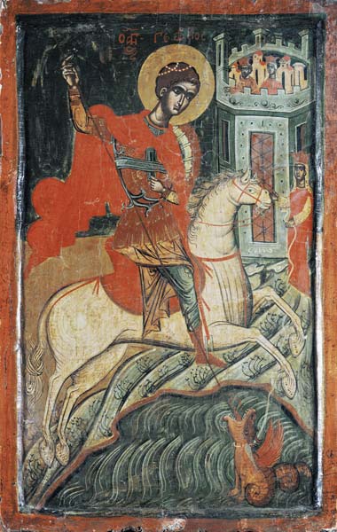The hang-glider fight of St. Georg from Ikone (bulgarisch/makedonisch)