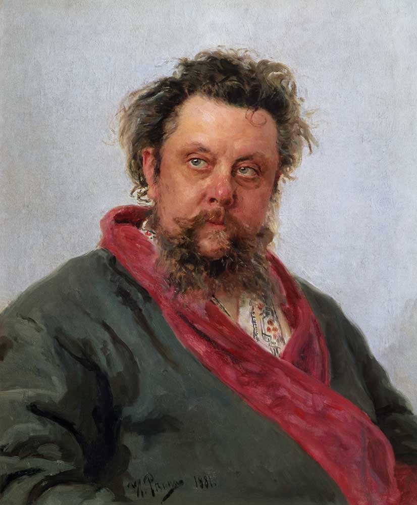 Portrait of the composer Modest Mussorgsky (1839-1881) from Ilja Efimowitsch Repin