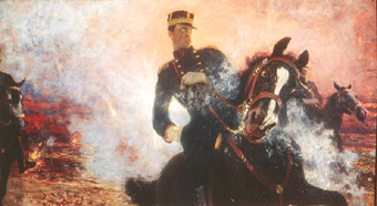 König Albert I. von Belgien bei der Explosion des Staudamms 1914 from Ilja Efimowitsch Repin