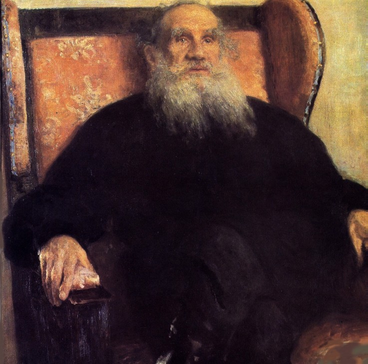 Portrait of the author Leo N. Tolstoy (1828-1910) in the Pink Armchair from Ilja Efimowitsch Repin