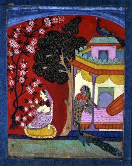 A Lady Plucking Blossoms, Southern Rajasthan or Deccan from Indian School