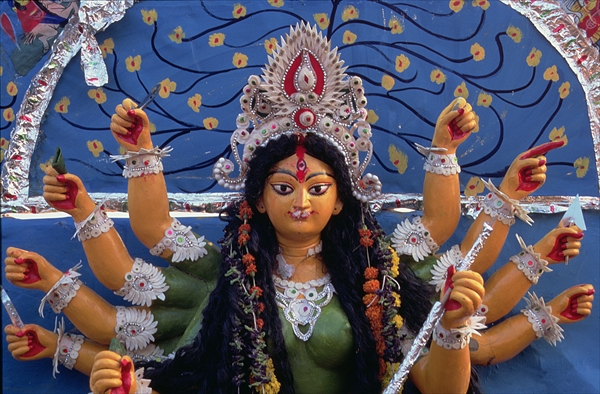 Statue of the Goddess Durga from the Durga Pooja Festival, Calcutta (photo)  from Indian School